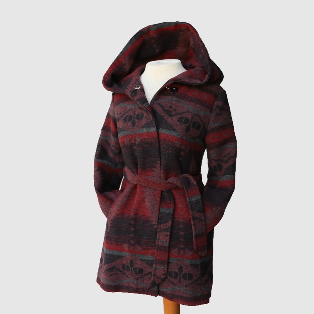 Coffee Shop Geo Hooded Jacket (Little Girls)